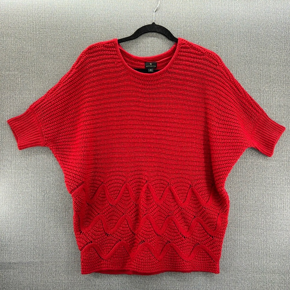 Worthington Women’s Oversized Crewneck Red‎ Dolman Sleeve Knit Sweater Size M